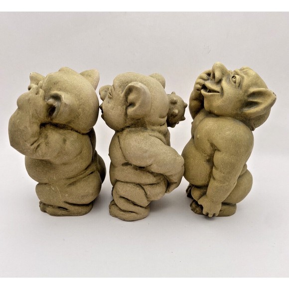 Picc-a-Dilly Design Toscano Garden Gargoyle Figurines Set of 3 Used - Picture 2 of 12